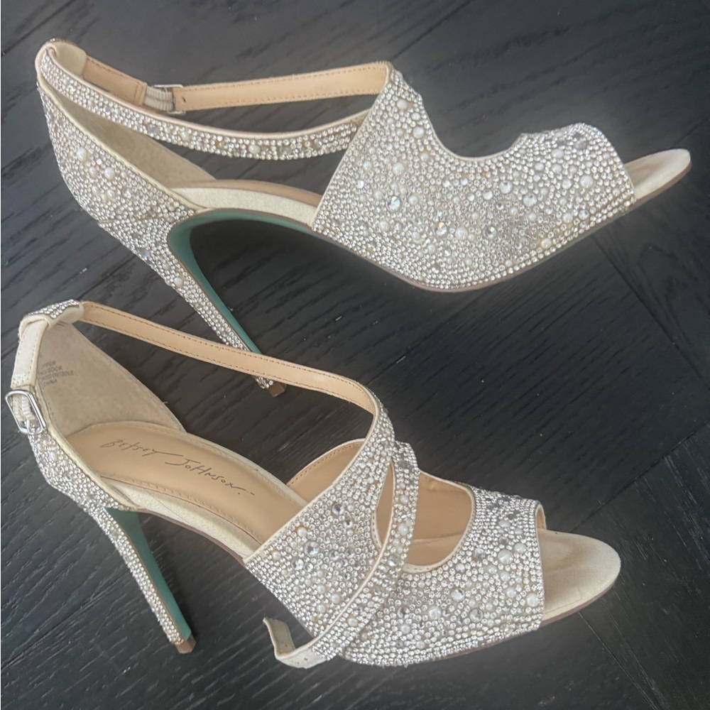 Betsey Johnson Glittering Silver Heels